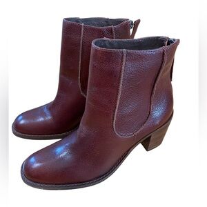 Matisse Mack Leather Brown Boots Women’s Stacked Heel Size 7